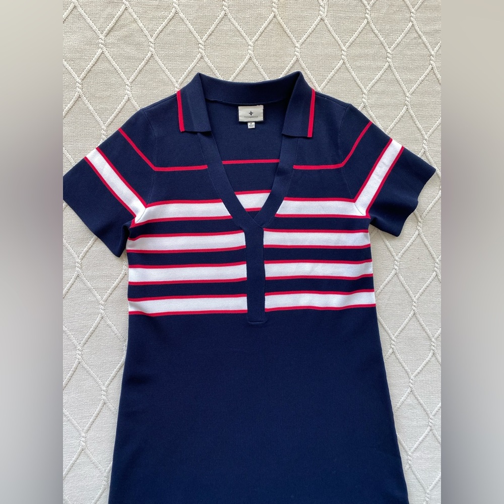 TUCKERNUCK Navy and White Wright Polo Dress size M - Picture 4 of 12